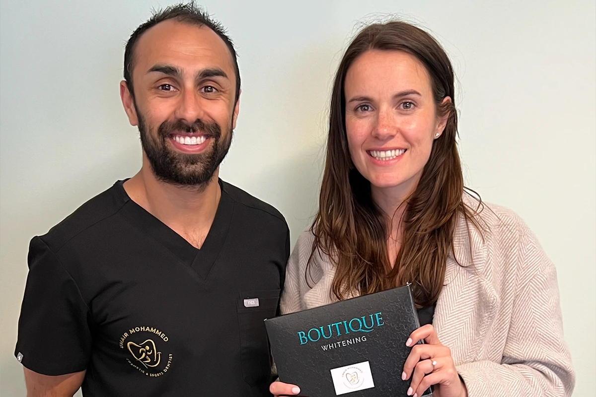 Dr Umair Mohammed with Teeth Whitening Patient